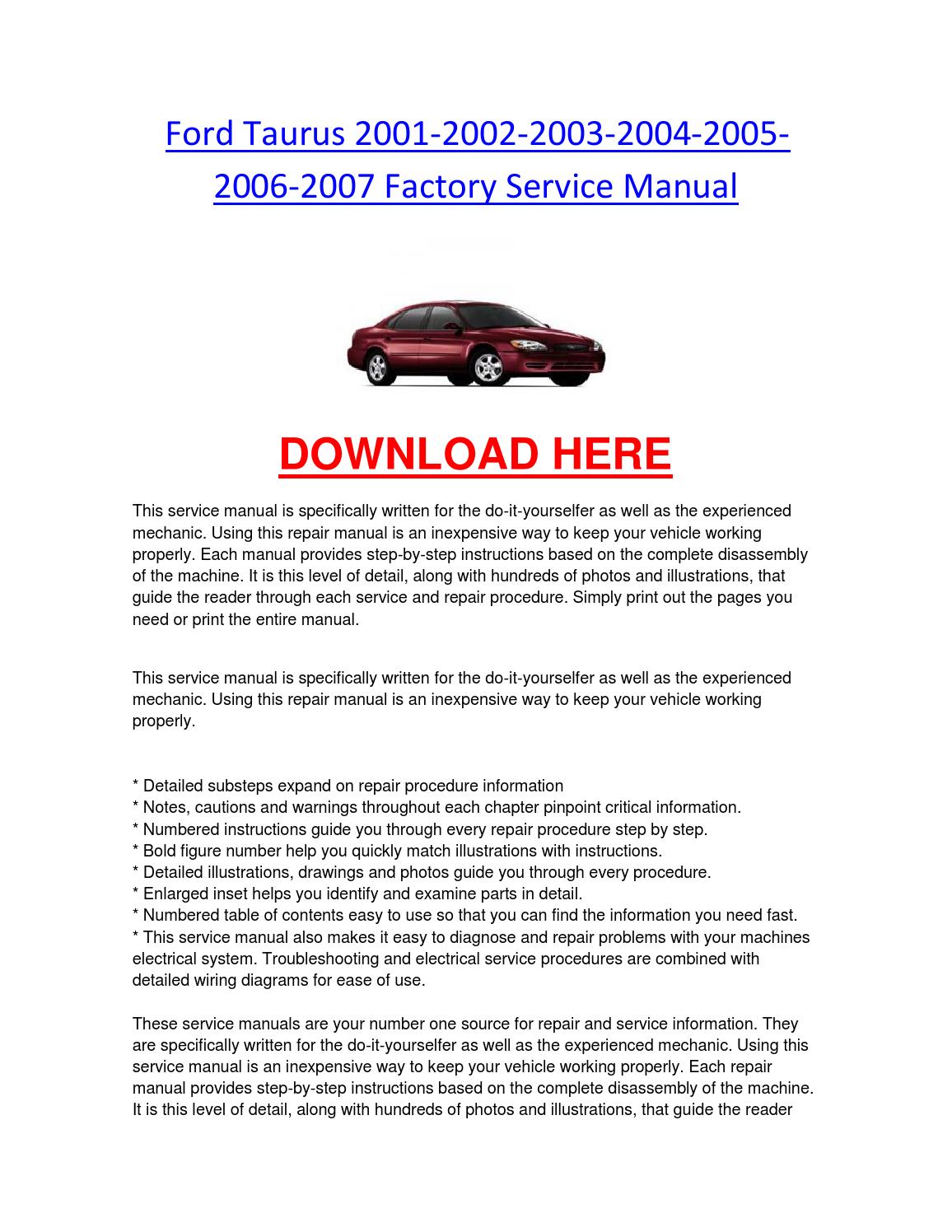 Ford taurus 2002 service manual download honda